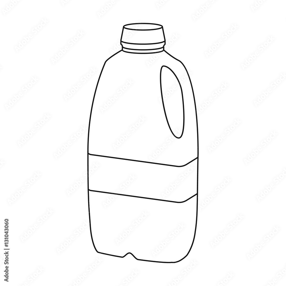 Gallon plastic milk bottle icon in outline style isolated on white  background. Milk product and sweet symbol stock vector illustration. Stock  Vector | Adobe Stock