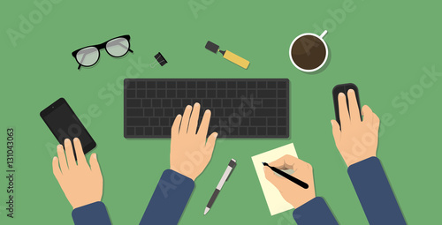 Hectic business workspace