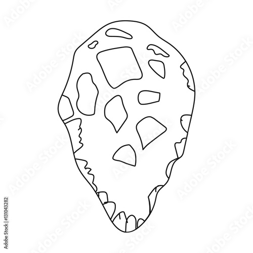 Stone tool icon in outline style isolated on white background. Stone age symbol stock vector illustration.