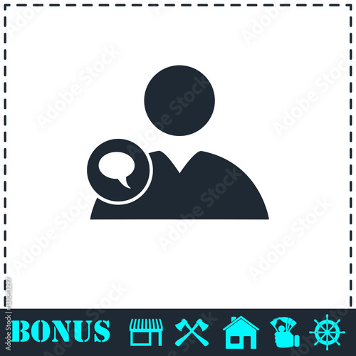 Speaking people icon flat