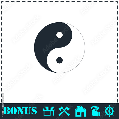 Yin Yang icon flat