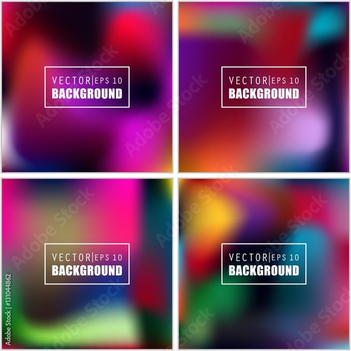 Abstract Creative concept vector multicolored blurred background set. For Web and Mobile Applications, art illustration template design, business infographic and social media, modern decoration