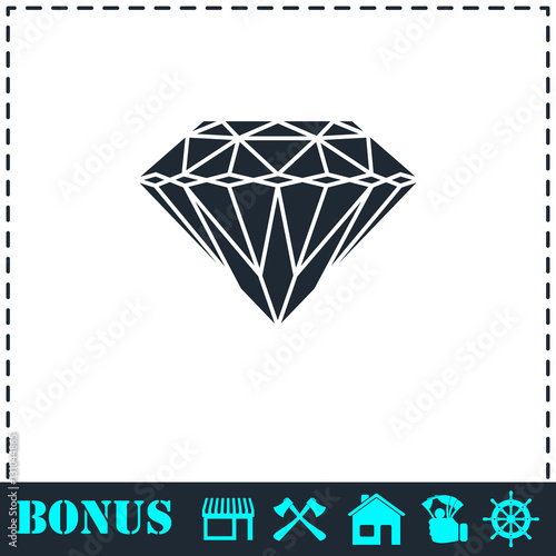 Diamond icon flat