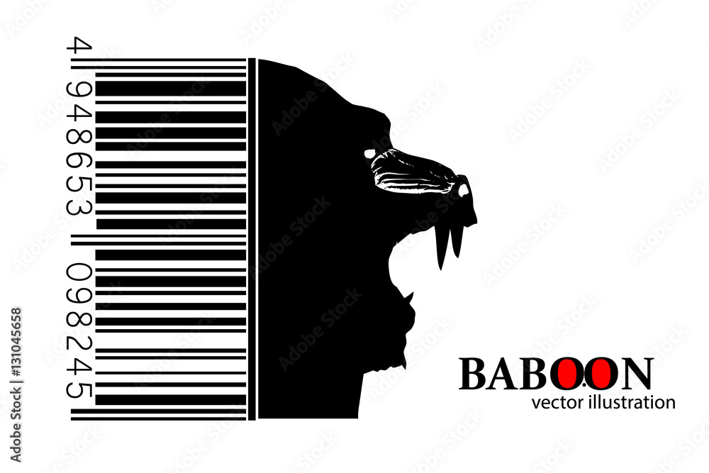 Fototapeta premium Silhouette of a baboon