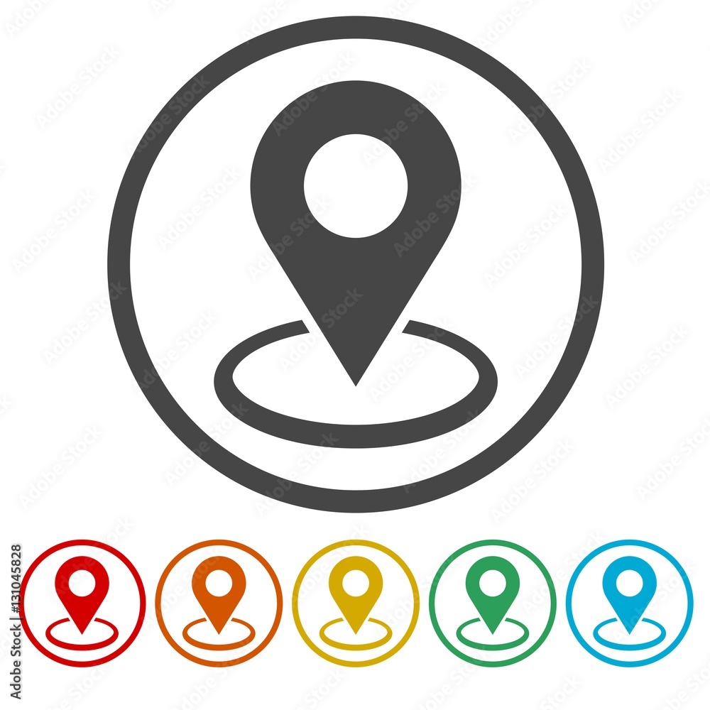 Map pin place marker icons set Map pin place marker icons set
