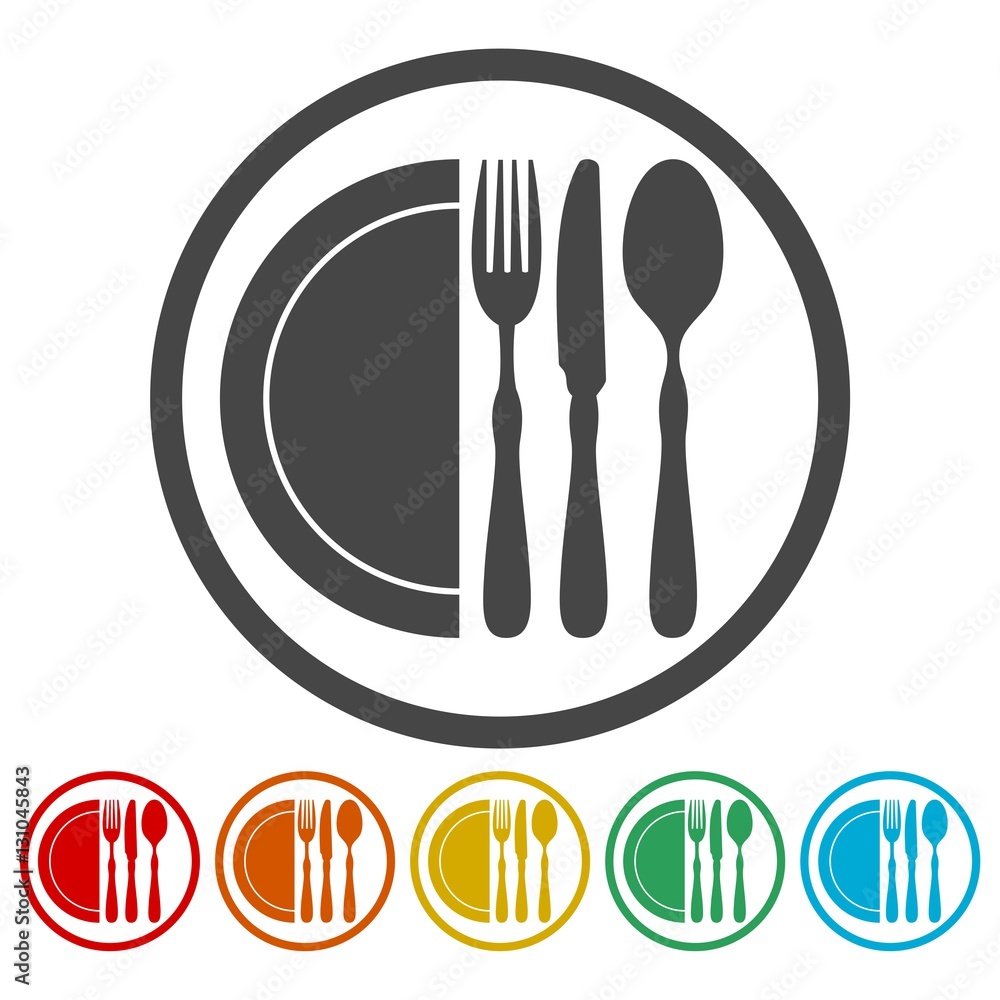Restaurant Sign icons set Restaurant Sign icons set