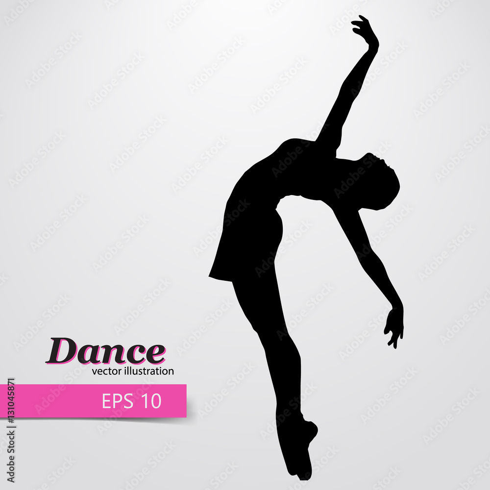 Silhouette of a dancing girl. Dancer woman. Silhouette of a dancing girl. Dancer woman.
