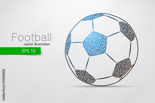 silhouette of a soccer ball from triangles