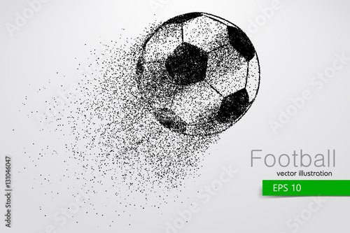 silhouette of a soccer ball from particles