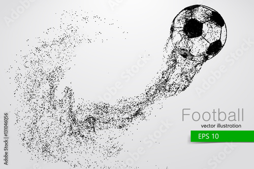 silhouette of a soccer ball from particles