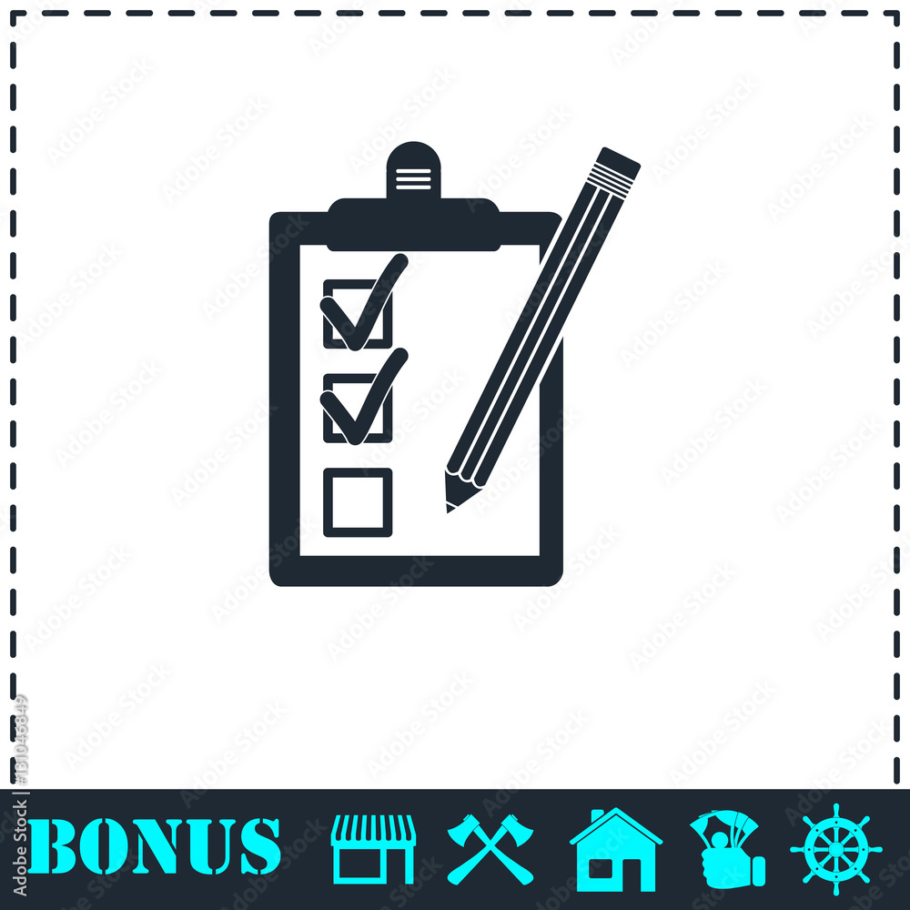 Quality control icon flat Quality control icon flat