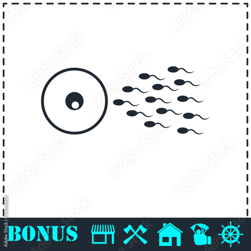 Fertilization icon flat