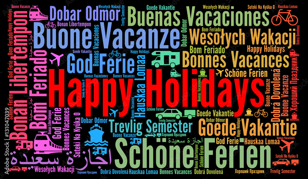 Happy holidays word cloud in different languages Happy holidays word cloud in different languages