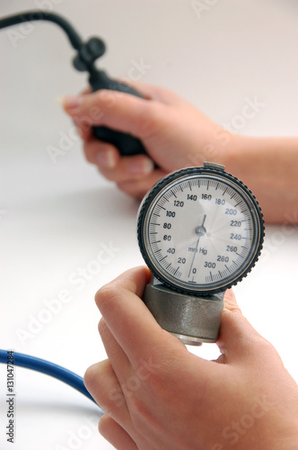 Blood pressure measuring device, selective focus.Close-up. 
