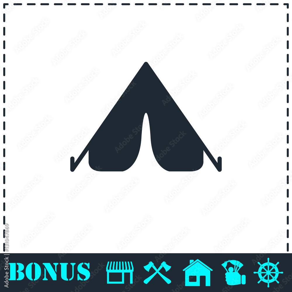 Fototapeta premium Tent icon flat