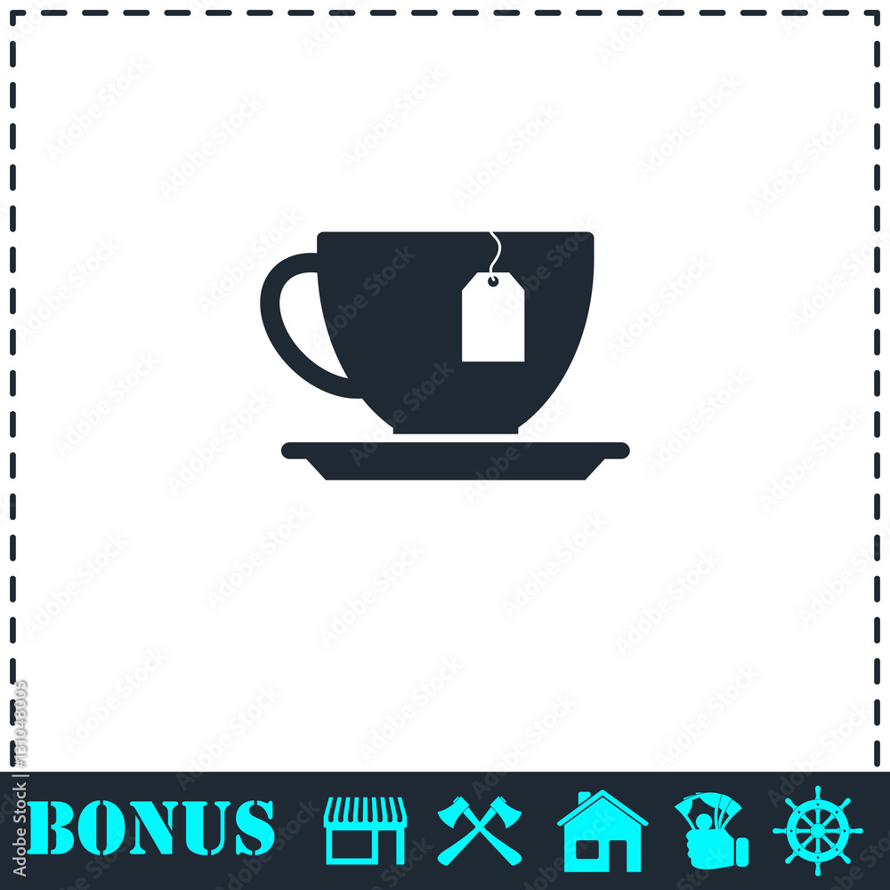 Tea icon flat Tea icon flat