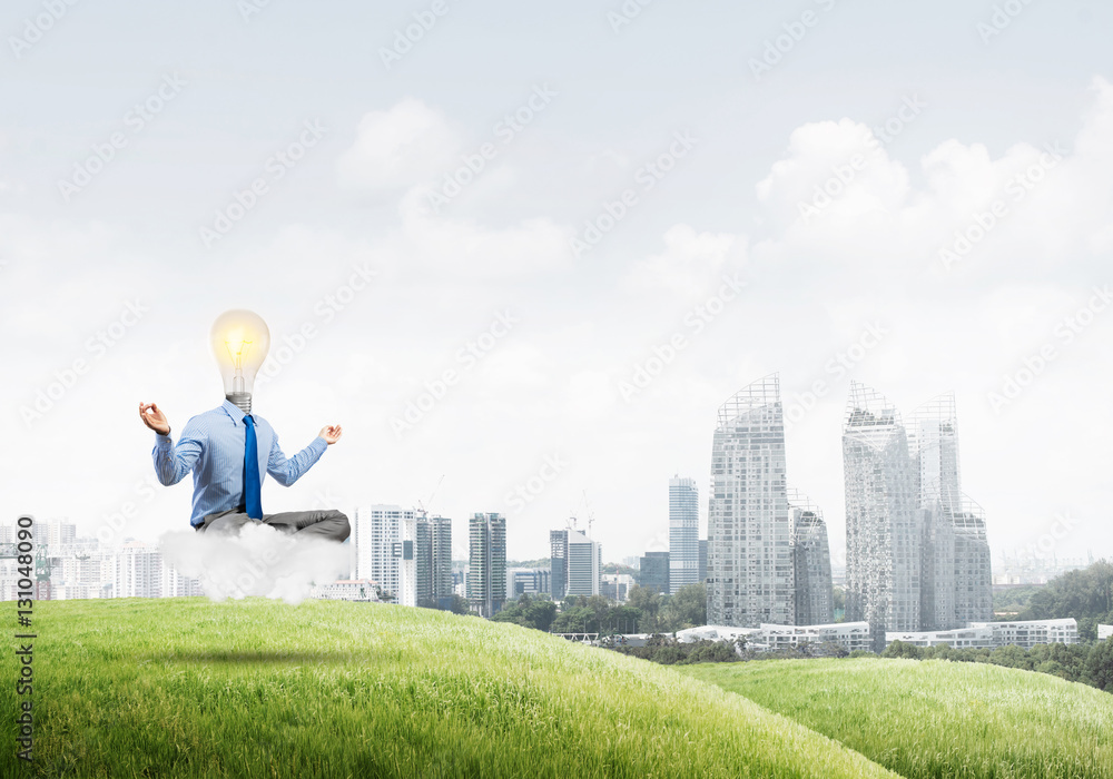 Businessman relaxing and waiting for inspiration Businessman relaxing and waiting for inspiration