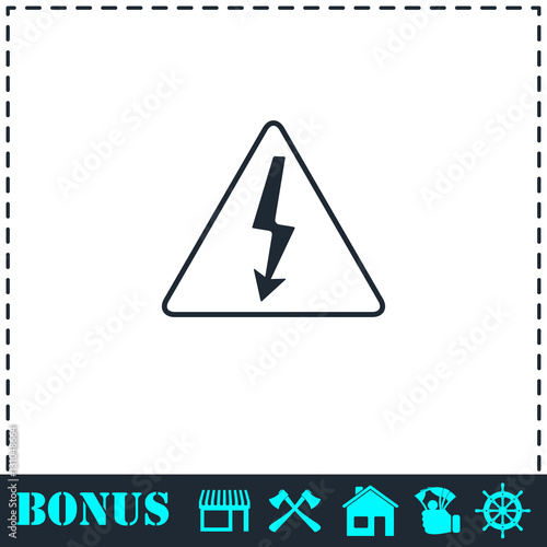 Free Download High voltage icon flat - GFXLoad