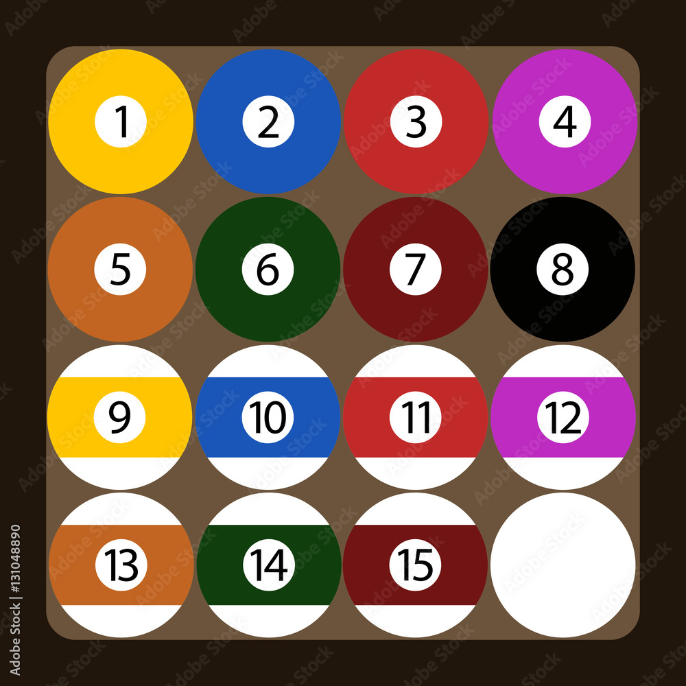 Set of color american billiard balls illustration. Set of color american billiard balls illustration.