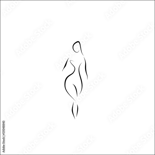 woman silhouette vector lines