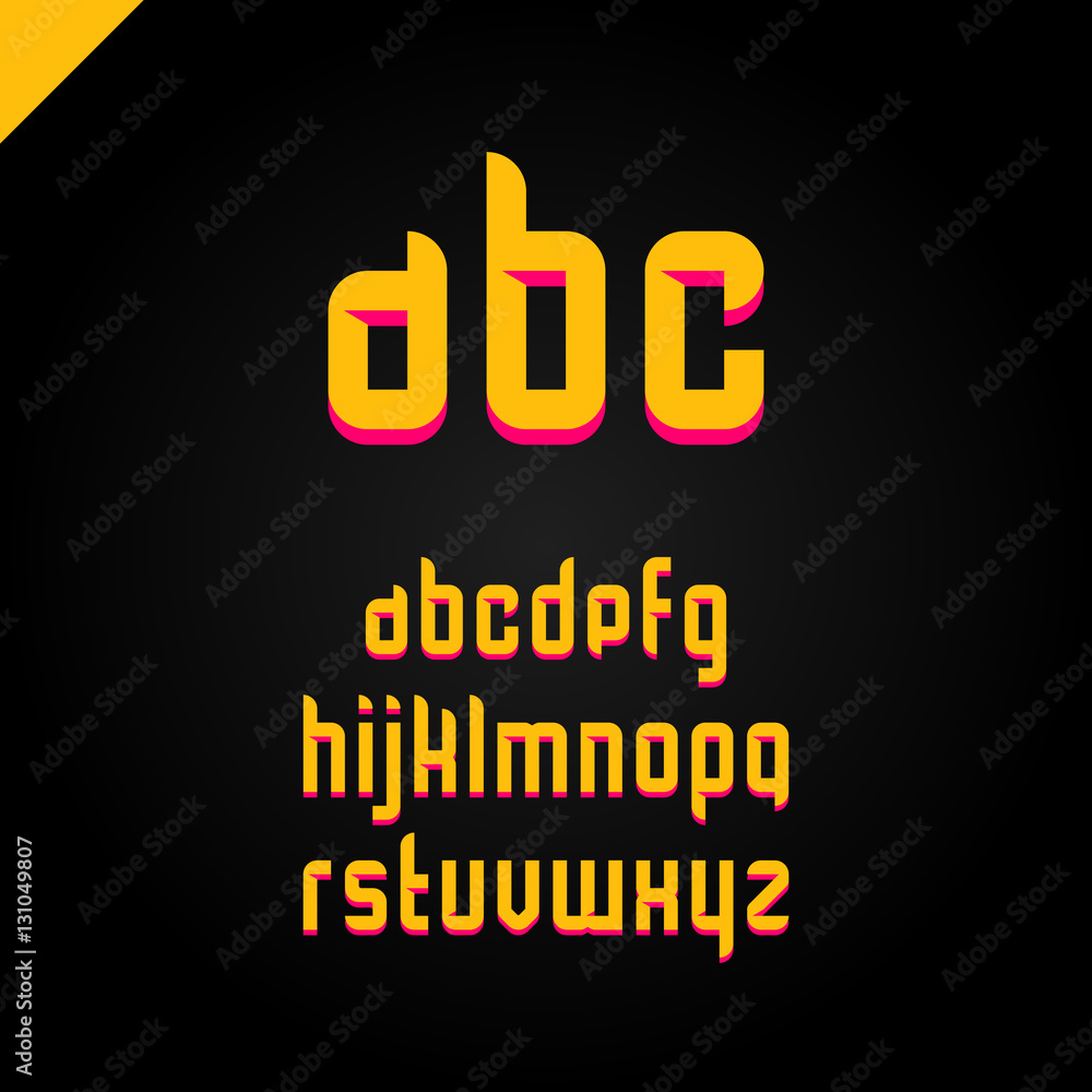 Vector square alphabet simple font and letter set Vector square alphabet simple font and letter set