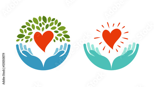 Love, ecology, environment icon. Health, medicine or oncology symbol