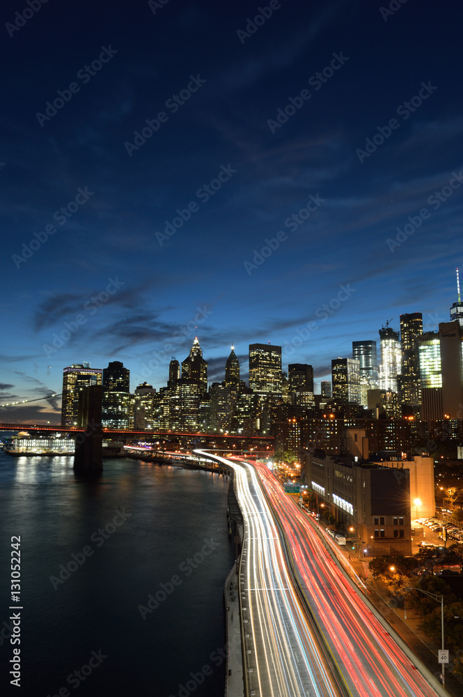 Manhattan at night.
