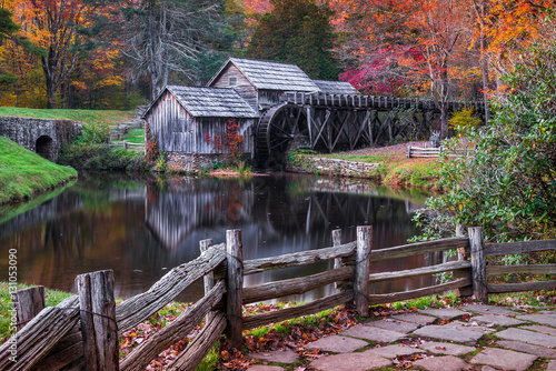 Mabry Mill, autumn scenic photo