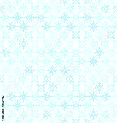 Cyan snowflake pattern. Seamless vector winter background