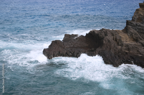 ocean waves and rocks