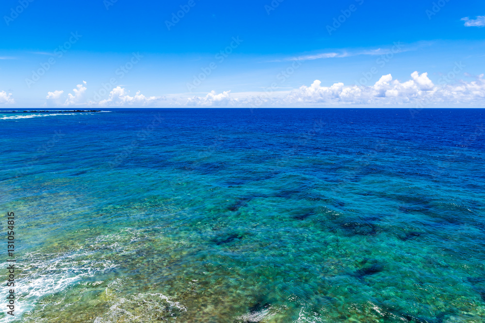 Sea, reef, landscape. Okinawa, Japan, Asia.