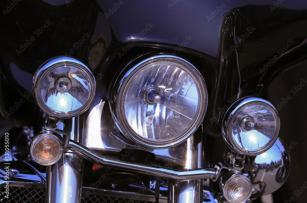 headlight closeup of motorcycle