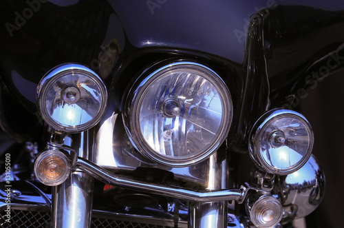 headlight closeup of motorcycle