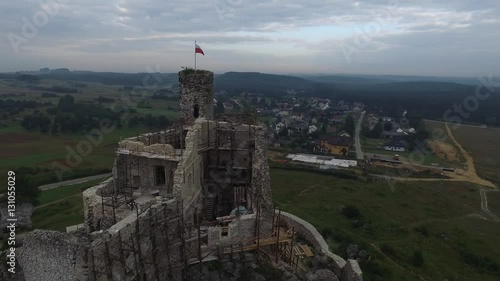 Mirow Castle Zamek Mirów aerial shot 