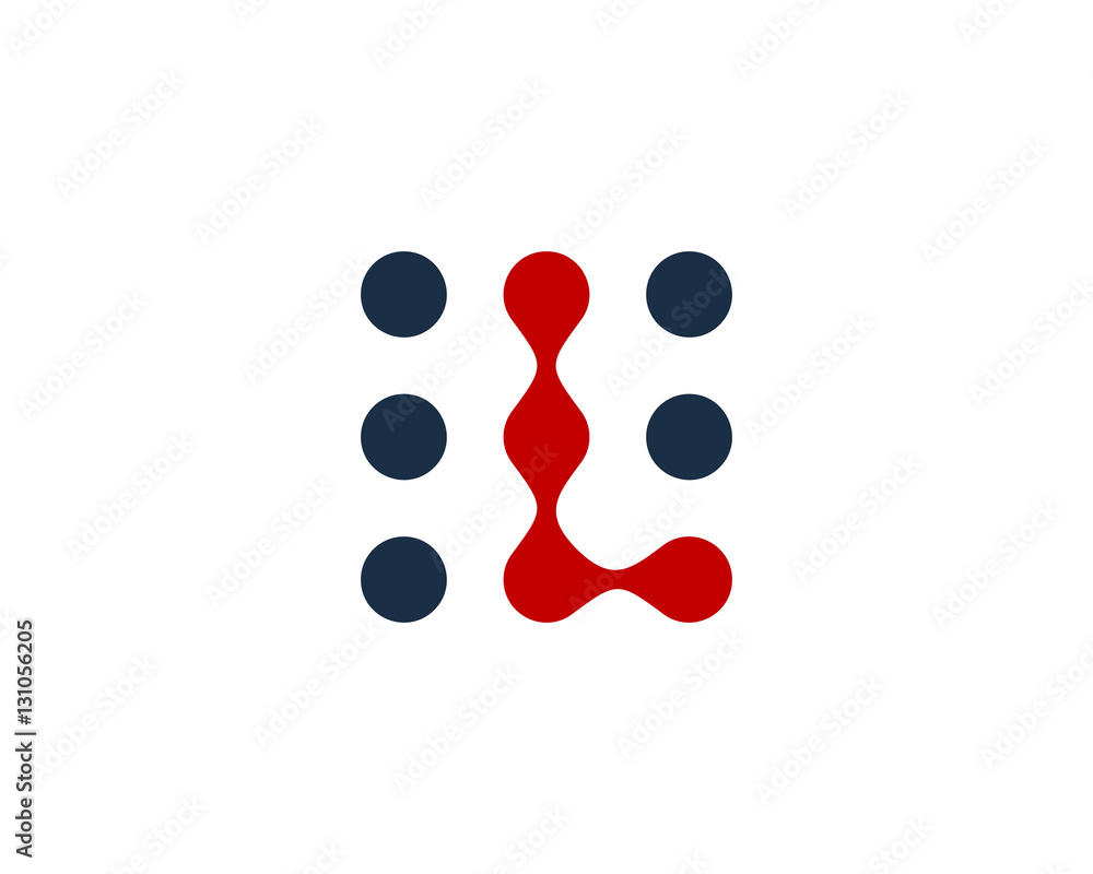Letter L Connect Dot Logo Design Template Element Letter L Connect Dot Logo Design Template Element