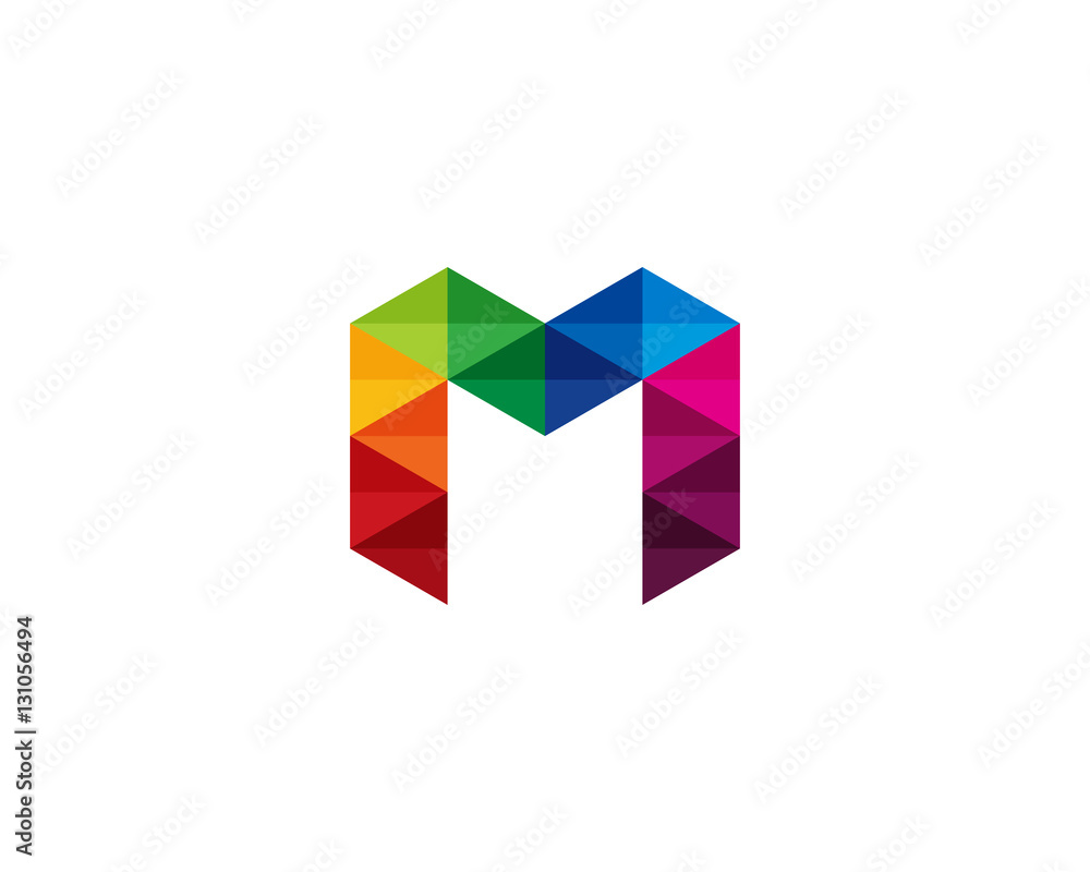 Letter M Triangle Pixel Logo Design Element Letter M Triangle Pixel Logo Design Element