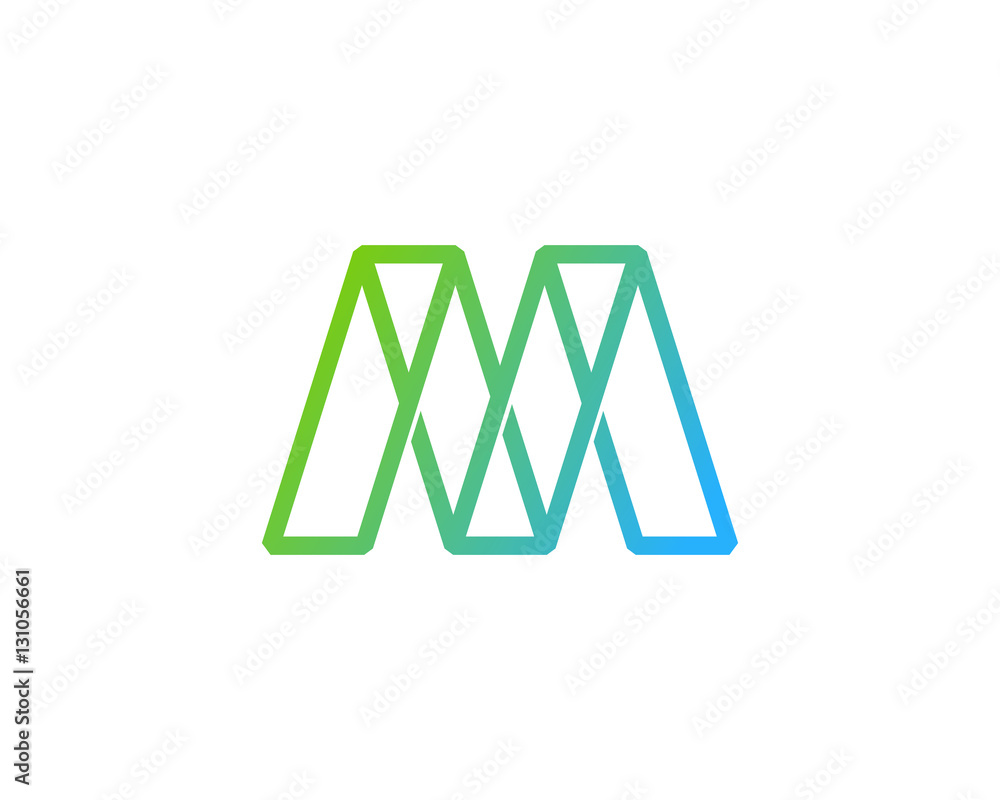 Letter M Modern Line Logo Design Element Letter M Modern Line Logo Design Element