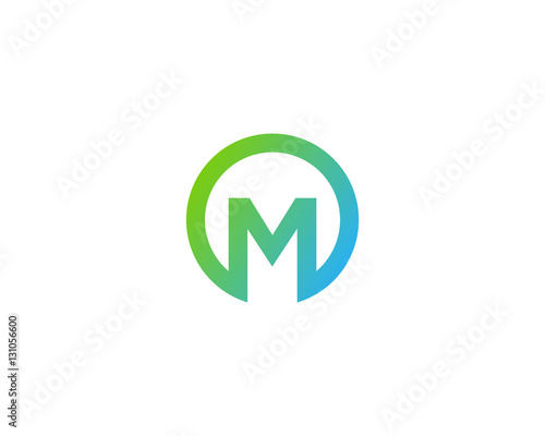 Letter M Circle Logo Design Element