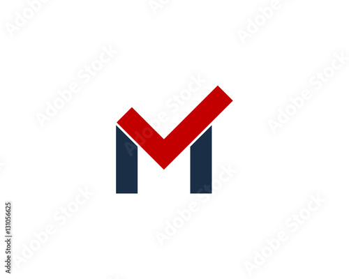 Letter M Check Logo Design Element