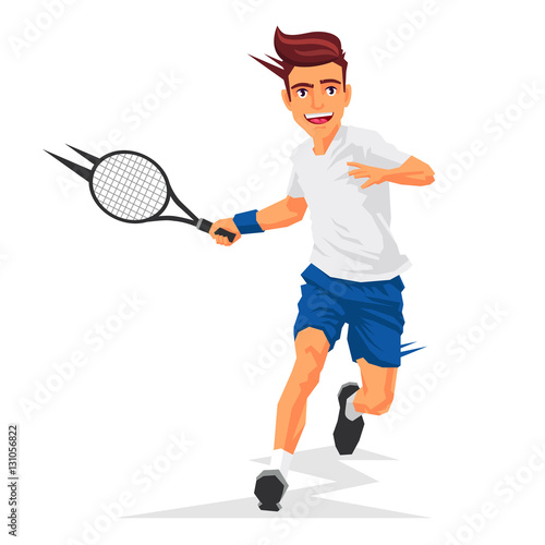 Cool tennis player with a racket