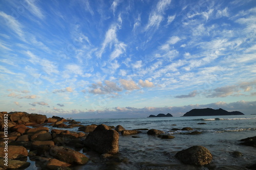 冬 夕暮れの石波海岸 宮崎県串間市