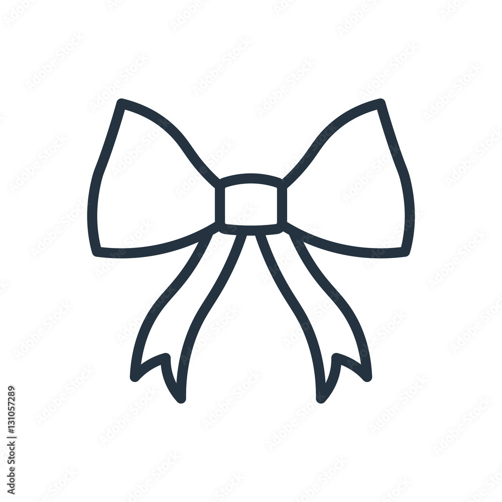 bow knot line web icon on white background bow knot line web icon on white background