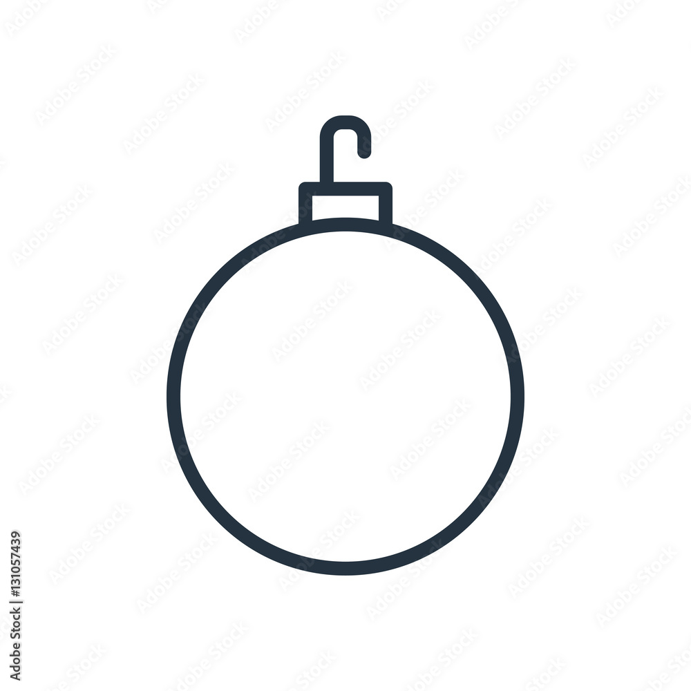 christmas ball line web icon on white background christmas ball line web icon on white background