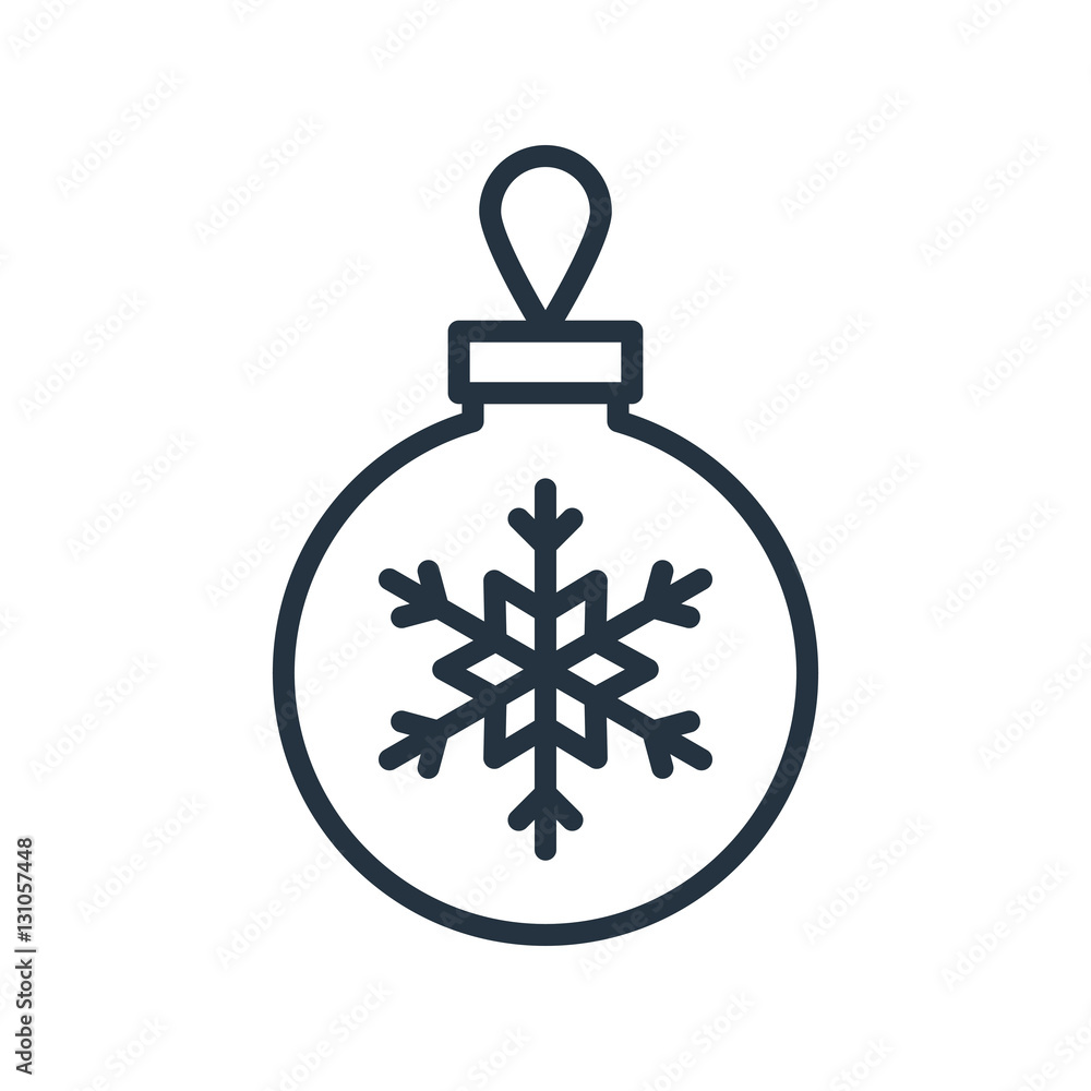 christmas ball line web icon on white background christmas ball line web icon on white background