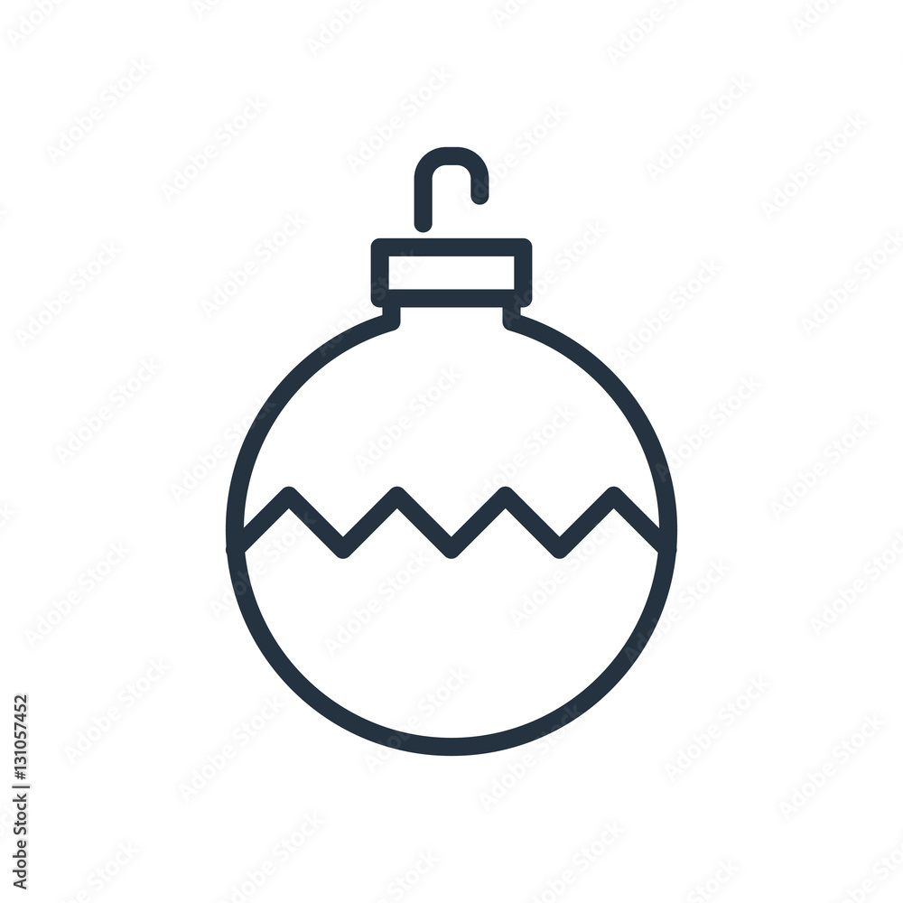 christmas ball line web icon on white background christmas ball line web icon on white background