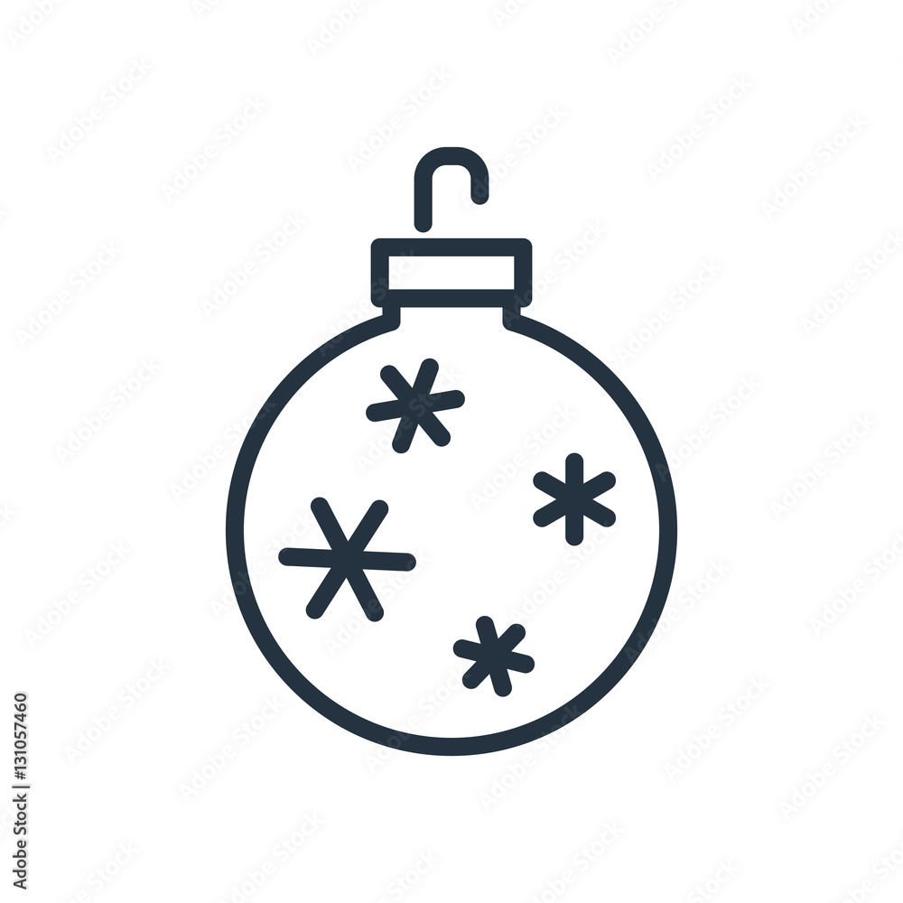 christmas ball line web icon on white background christmas ball line web icon on white background