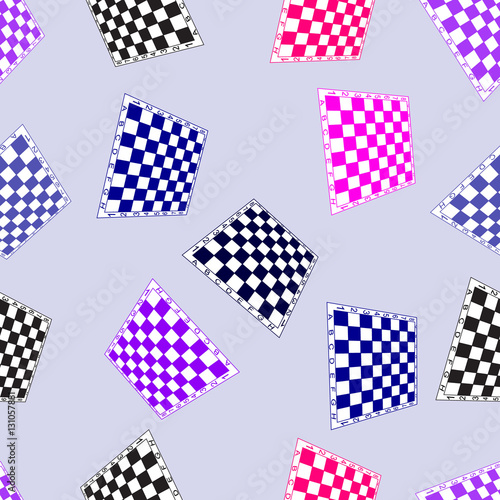 Seamless background with chess boards