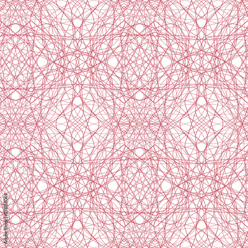 Seamless abstract guilloche ornament on white background. Elegant vector pattern illustration for invitations, banknotes, diplomas, certificates, tickets and other papers security or wrapping design 