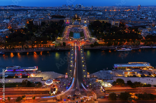 aerial view over the Trocadero Square in Paris