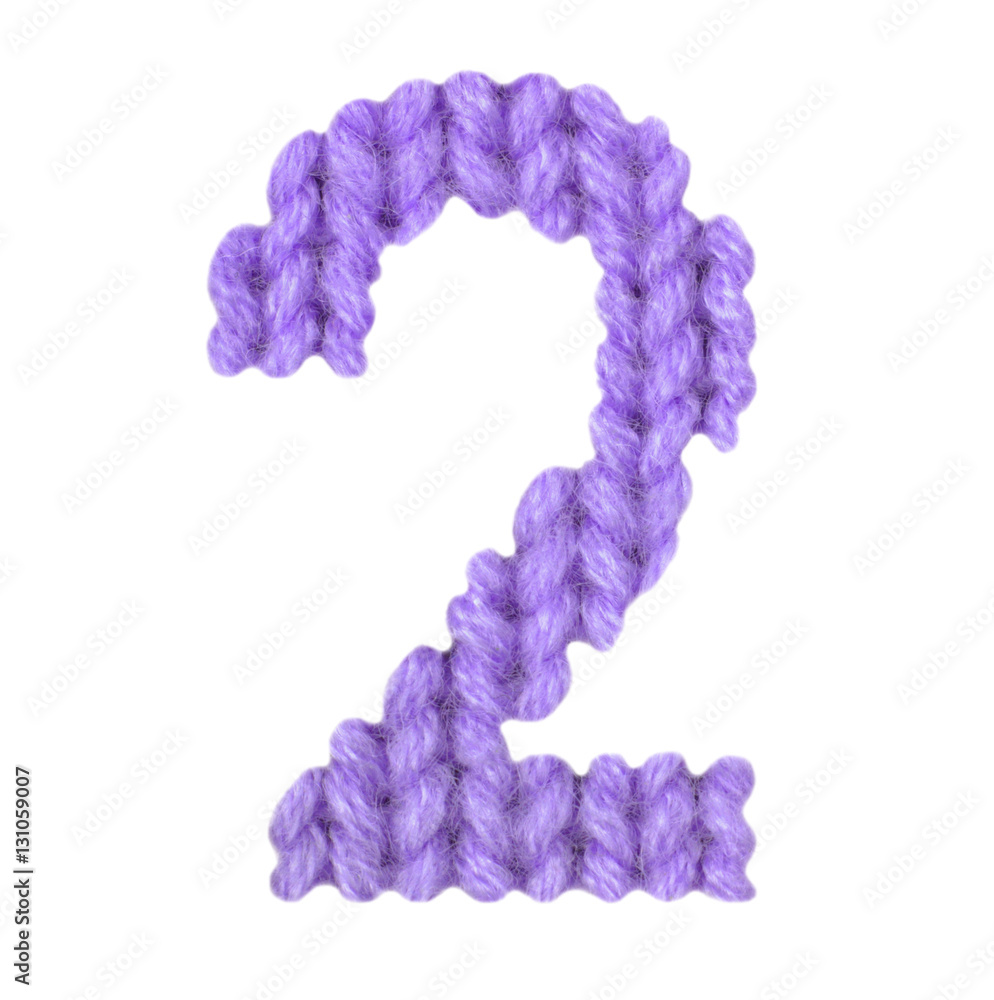 Number 2 (two) alphabet, color purple Number 2 (two) alphabet, color purple